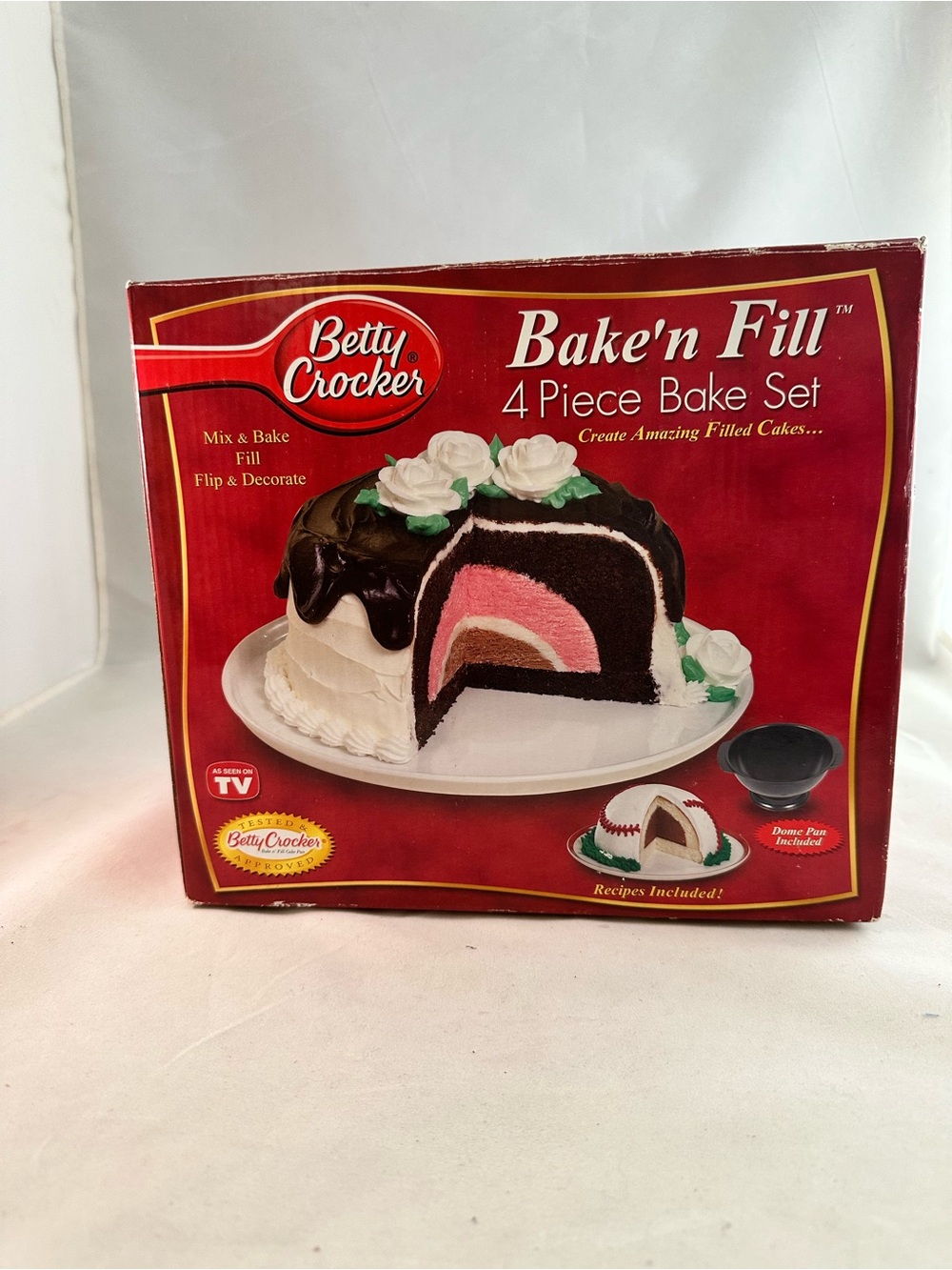 Betty Crocker Bake'n Fill 4-Piece Bake Set - Red Packaging with Black Accents